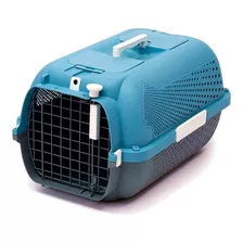 Transportadora Gatos Caja Jaula Catit Voyageur Subte Avion Color Azul Medium