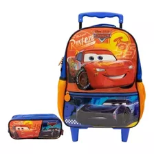 Kit Mochila Carros Rodinhas E Estojo Duplo Xeryus