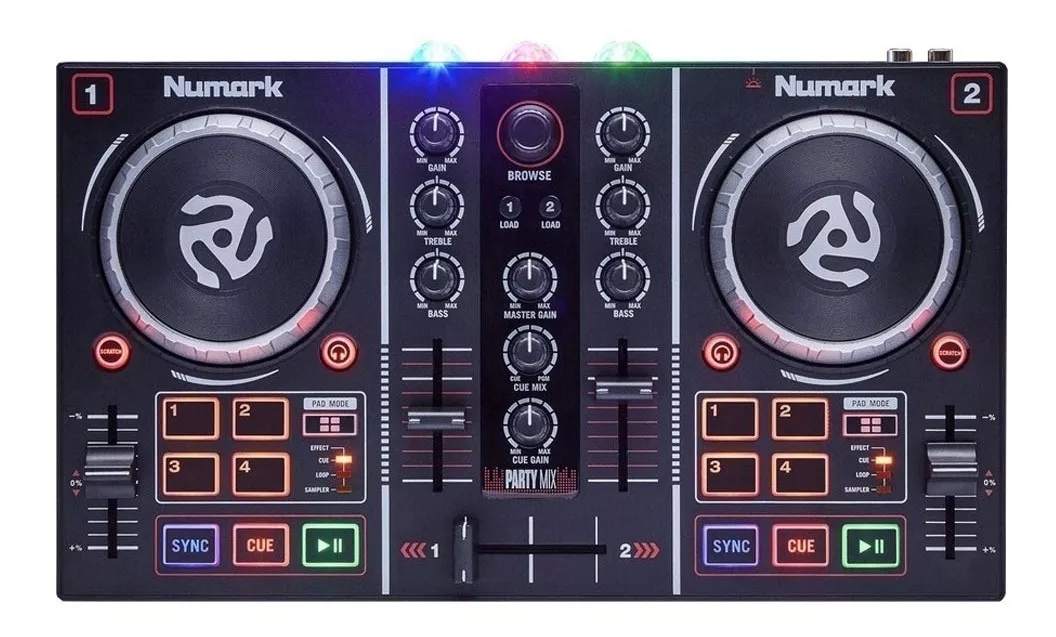 Controlador Dj Numark Party Mix Negro De 2 Canales