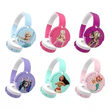 Fone Infantil Colorido Princesas Bluetooth Sem Fio C/ Ajuste