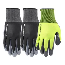 Wells Lamont 3 Pares De Guantes De Trabajo Con Agarre Recubi