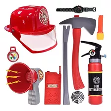 Liberty Imports 10 Pcs Fireman Gear Firefighter Costume Role