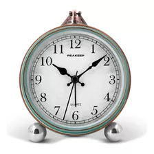 Peakeep - Reloj Despertador Analógico Retro 4 A Baterías, P