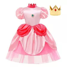 Disfraz Princesa Peach Niña, Vestido Peach Mario Bros