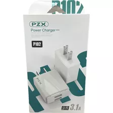 Cabezal De Carga Pzx Para Celular P102 Salida Usb 3.1a P102 Color Blanco