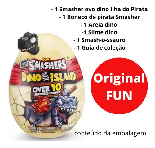 Smashers Ovo Dino Ilha dos Dinossauros Médio F00925 - Fun