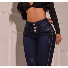 Calça Jeans Feminina Empina Modela Elastano Skinny Chapa Top