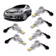 Kit Super Led New 2009 2010 2011 Civic Farol E Milha 6000k