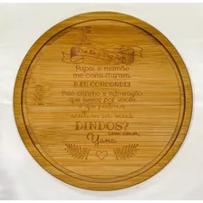 Convite Para Padrinhos Personalizados Tábua Bambu 21cm