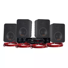 Kit Som Ambiente Amplificado 400w Ambience 4000 4 Caixas