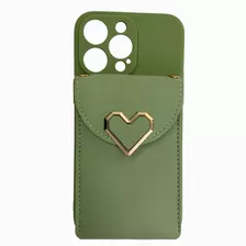Funda Monedero Botón De Corazón Para iPhone 14 Promax