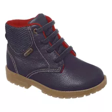 Coturno Infantil Masculina Ortopé Baby Boot Couro Marinho