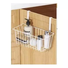 Organizador Suporte Cesto Multiuso Aramado P/ Porta Armário Cor Branco