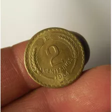 Moneda 2 Centesimos. Chile 1964.