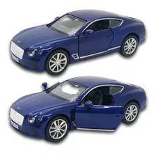 Miniatura Carro Bentley Continental Gt Azul 12 Cm Em Metal