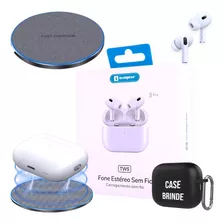 Kit Fone De Ouvido Tws Bluetooth Com Carregador Wirelles