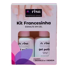 Kit Francesinha Risa Branco E Renda Esmalte Gel Led/uv