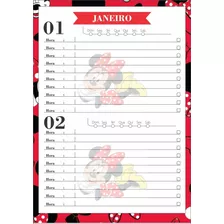 Miolo De Agenda Minnie Mouse Permanente Editável