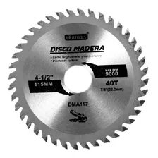 Disco Sierra Circular Madera 115x40 Dientes Dma117 Uyustools Color Plateado