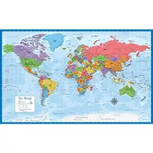 Mapa Mundial Laminado 18 X 29 Mapa De Pared Del Mundo...