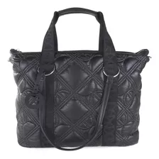 Bolsa Tote Cloe Para Mujer Grande Monograma Bordado Con Asa Color Negro