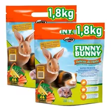 2 Ração Funny Bunny Delícias Da Horta 1,8kg Coelho Porquinho