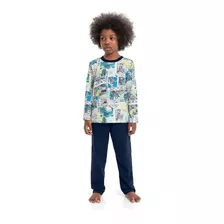 Pijama Infantil Masculino Com Camiseta E Calça Sleepwear Qui