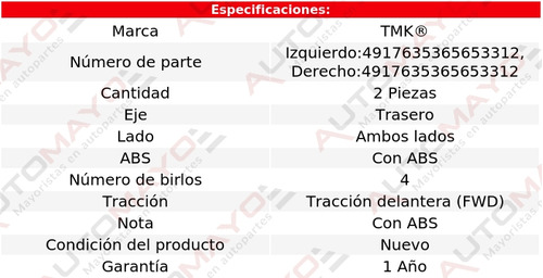 2) Mazas Traseras Tmk Grand I10 L4 1.3l 2015-2017 Foto 2