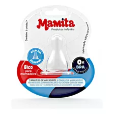 Bico Redondo De Mamadeira Mamita Silicone - Blister (c/12) Cor Branco