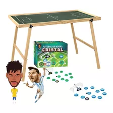 Jogo Futebol De Botão Mesa Grande Com Pernas + 2 Times