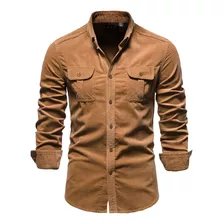 Camisas De Algodón De Pana Para Hombre, Camisa Casual Con So