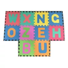 Alfombra Goma Eva Set 10 Cuadros Letras 30x30 Bebes Niños