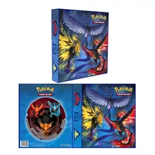 Album Pasta Fichário Pokémon Aves Lendárias + 10 Folhas 