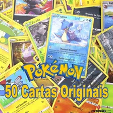 Lote 50 Cards Cartas Pokémon Original + Brindes
