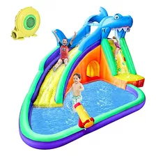 Bestparty Tobogán Inflable De Tiburón Acuático Para Niños, T