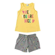 Camiseta + Shorts Malwee Kids Infantil Conjunto Meninas