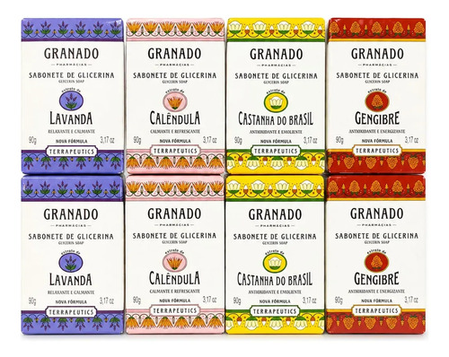 Kit C/8 Sabonetes Granado Glicerina 90g Fragrâncias Variados
