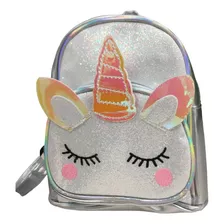 Mochila Unicornio Brillante Brillos - Gris Chica