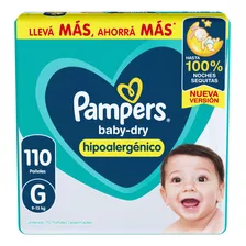 Pañales Pampers Baby-dry G X 110 Unidades