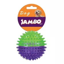 Bolinha Pra Cães Com Apito Dual Color - Jambo Raças Grandes Cor Roxa E Verde