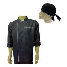 Doma Bandana Preto Chef Gastronomia Cozinheiro Bordado