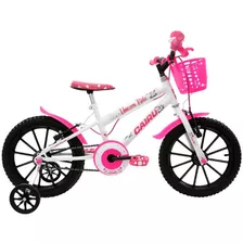 Bicicleta Infantil Cairu Unicórnio Aro 16 Em Abs Cor Branco Com Rosa