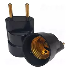 Bocal Soquete E-27 C/ Plug Macho P/ Tomada Adaptador