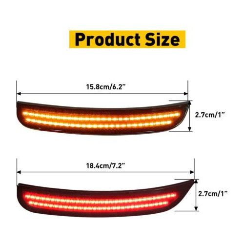 For 15-21 Chrysler 300 Led Bumper Side Marker Light Red+ Aab Foto 7