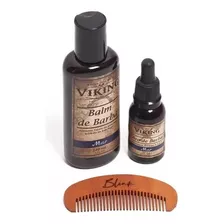 Kit Para Barba Balm Terra + Óleo Mar + Pente - Viking Brand 