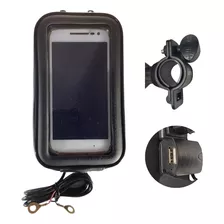 Suporte Celular P/ Moto Usb Carrega Prova D'água Impermeável