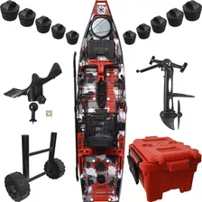 Caiaque Iron Pedal Power Drive Milha Náutica E Acessórios Cor Vermelho Camuflado