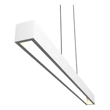 Luminária Pendente E Sobrepor Perfil Linear 130cm Lustre Cor Branco 110v 220v (bivolt)