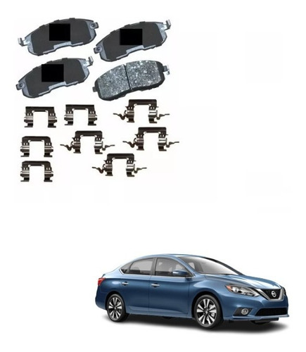 Balatas Nissan Sentra 2016 2017 2018 Kit Delantera Y Trasera Foto 2