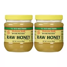 Ys Organic Honey Bee Granjas (raw) 14 Oz. Paquete De 2.